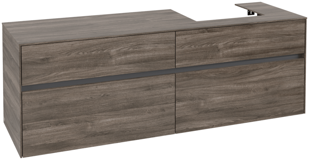 V&B Waschtischunterschrank Collaro 160x54,8x50cm, Waschtisch rechts, stone oak