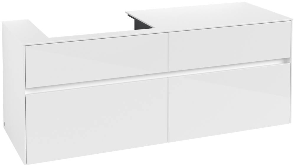 V&B Waschtischunterschrank Collaro 140x54,8x50cm, Waschtisch links, glossy white