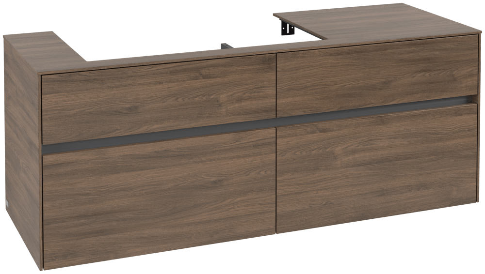 V&B Waschtischunterschrank Collaro 140x54,8x50cm, Waschtisch links, arizona oak