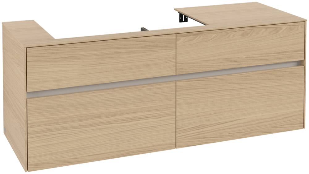V&B Waschtischunterschrank Collaro 140x54,8x50cm, Waschtisch links, nordic oak