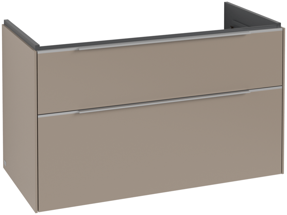 V&B Waschtisch-Unterschrank Subway 3.0 97,3x57,6x47,8cm, ohne LED/Griff Aluminium glänzend, taupe