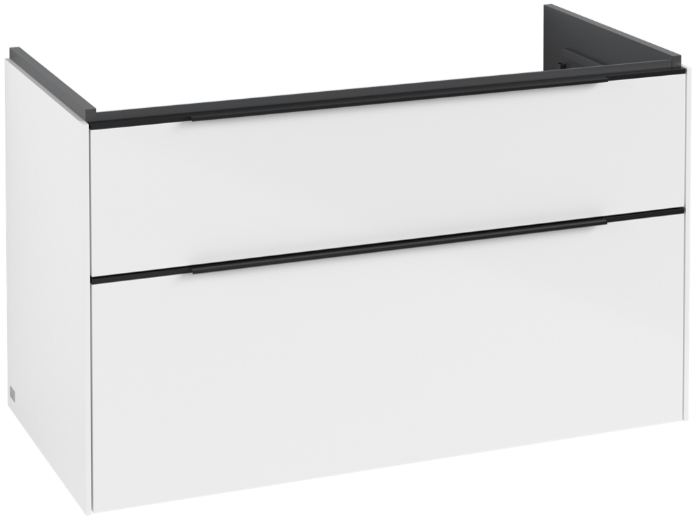 V&B Waschtisch-Unterschrank Subway 3.0 97,3x57,6x47,8cm, ohne LED/Griff Volcano black, brilliant white