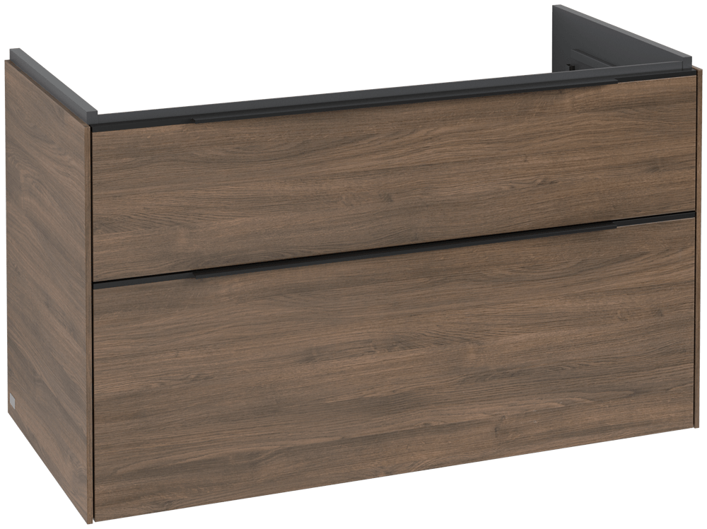 V&B Waschtisch-Unterschrank Subway 3.0 97,3x57,6x47,8cm, ohne LED/Griff Volcano black, arizona oak