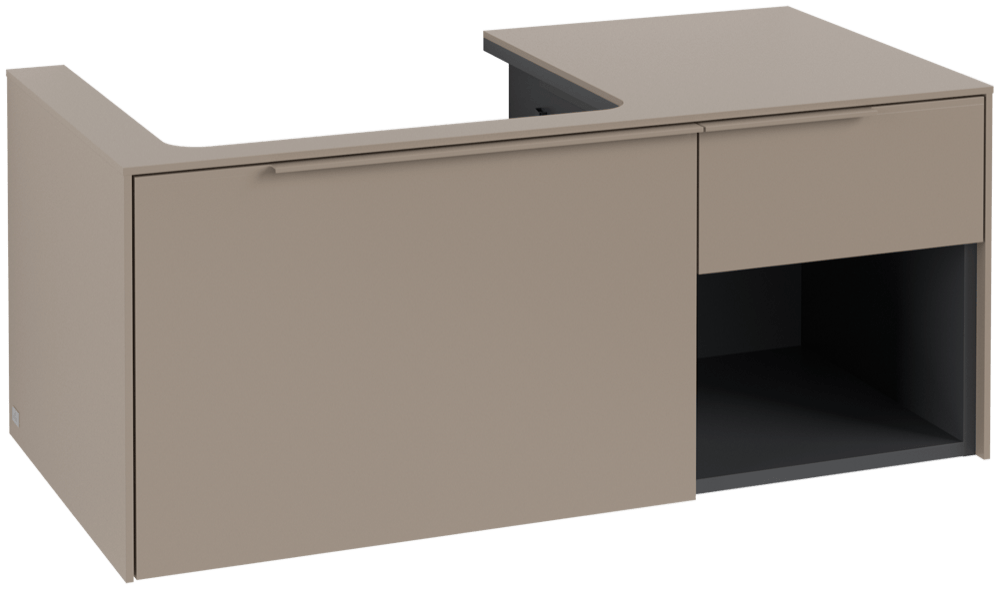V&B Waschtisch-Unterschrank Becken links Subway 3.0 100,1x42,25x51,6cm, ohne LED/Griff monochrom, taupe