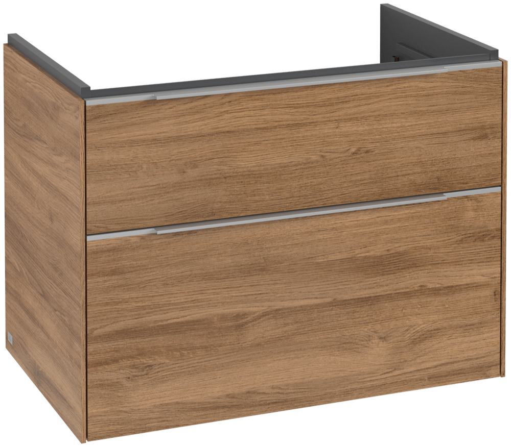 V&B Waschtisch-Unterschrank Subway 3.0 77,2x57,6x47,8cm, mit LED/Griff Aluminium glänzend, kansas oak