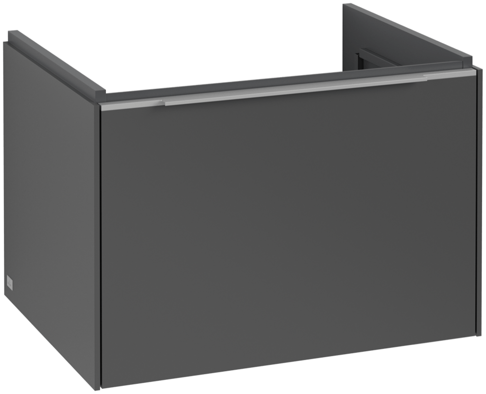 V&B Waschtisch-Unterschrank Subway 3.0 62,2x42,9x47,8cm, ohne LED/Griff Aluminium glänzend, graphite