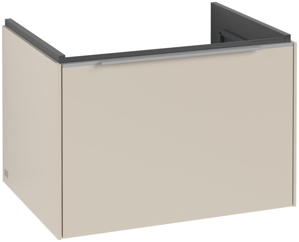 V&B Waschtisch-Unterschrank Subway 3.0 62,2x42,9x47,8cm, mit LED/Griff Aluminium glänzend, cashmere grey