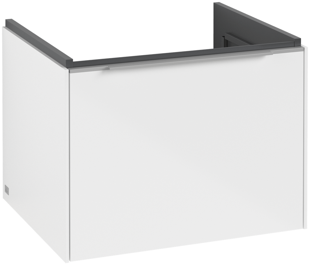 V&B Waschtisch-Unterschrank Subway 3.0 57,2x42,9x47,8cm, mit LED/Griff Aluminium glänzend, brilliant white