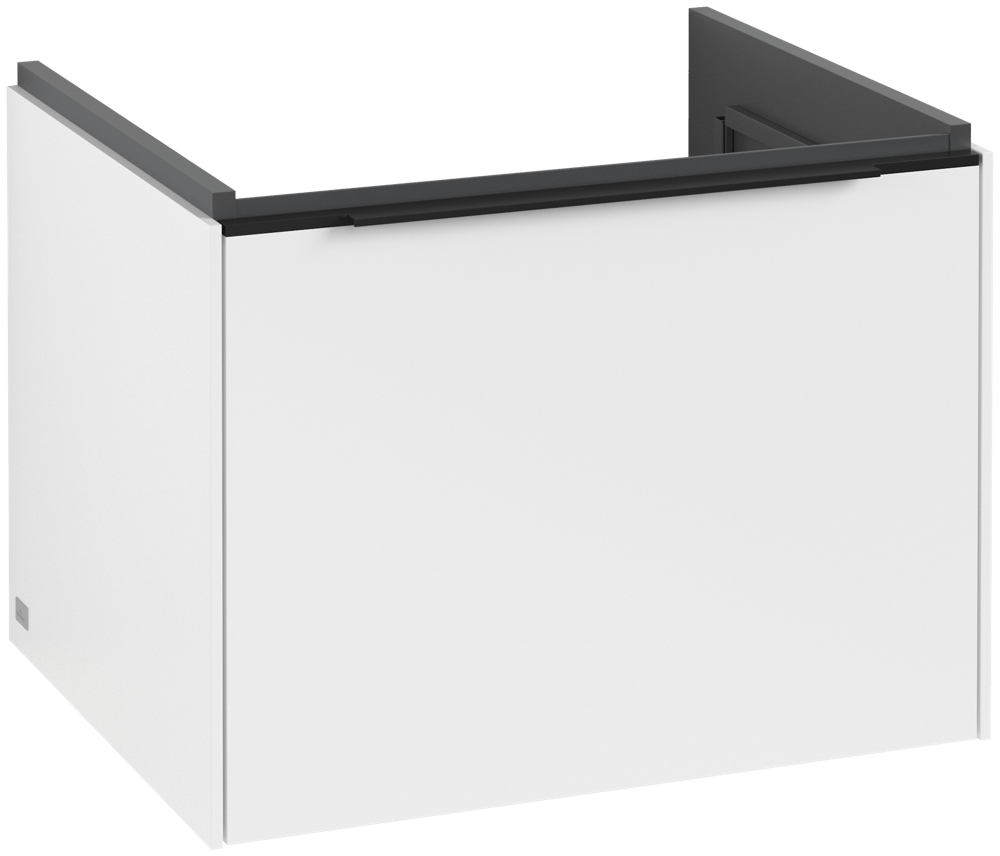 V&B Waschtisch-Unterschrank Subway 3.0 57,2x42,9x47,8cm, mit LED/Griff Volcano black, pure white
