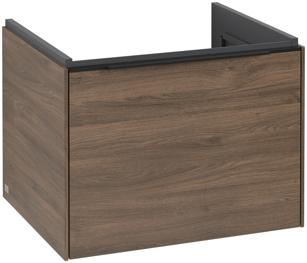 V&B Waschtisch-Unterschrank Subway 3.0 57,2x42,9x47,8cm, mit LED/Griff Volcano black, arizona oak