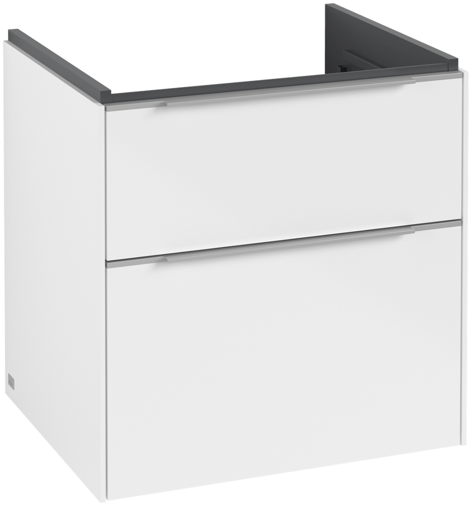 V&B Waschtisch-Unterschrank Subway 3.0 57,2x57,6x47,8cm, ohne LED/Griff Aluminium glänzend, brilliant white