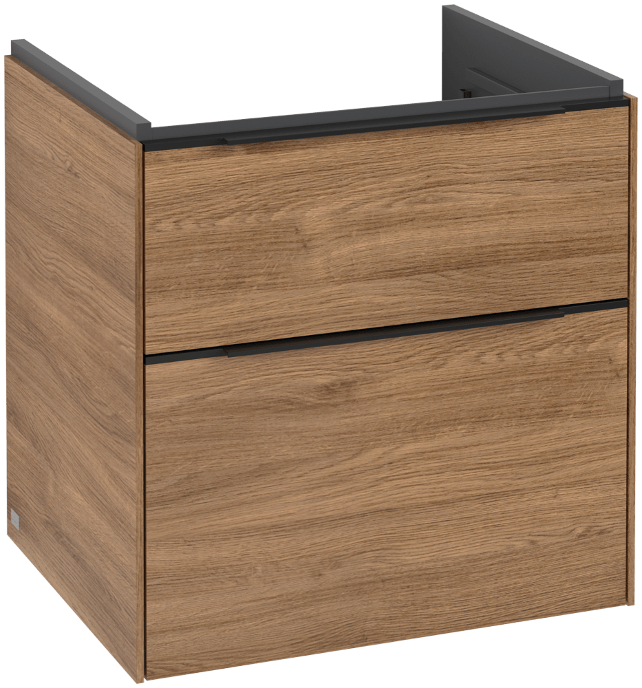 V&B Waschtisch-Unterschrank Subway 3.0 57,2x57,6x47,8cm, mit LED/Griff Volcano black, kansas oak