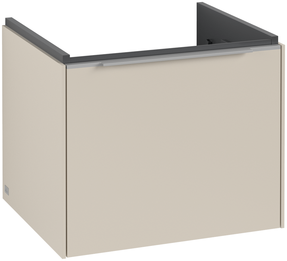 V&B Waschtisch-Unterschrank Subway 3.0 52,3x42,9x44,8cm, ohne LED/Griff Aluminium glänzend, cashmere grey