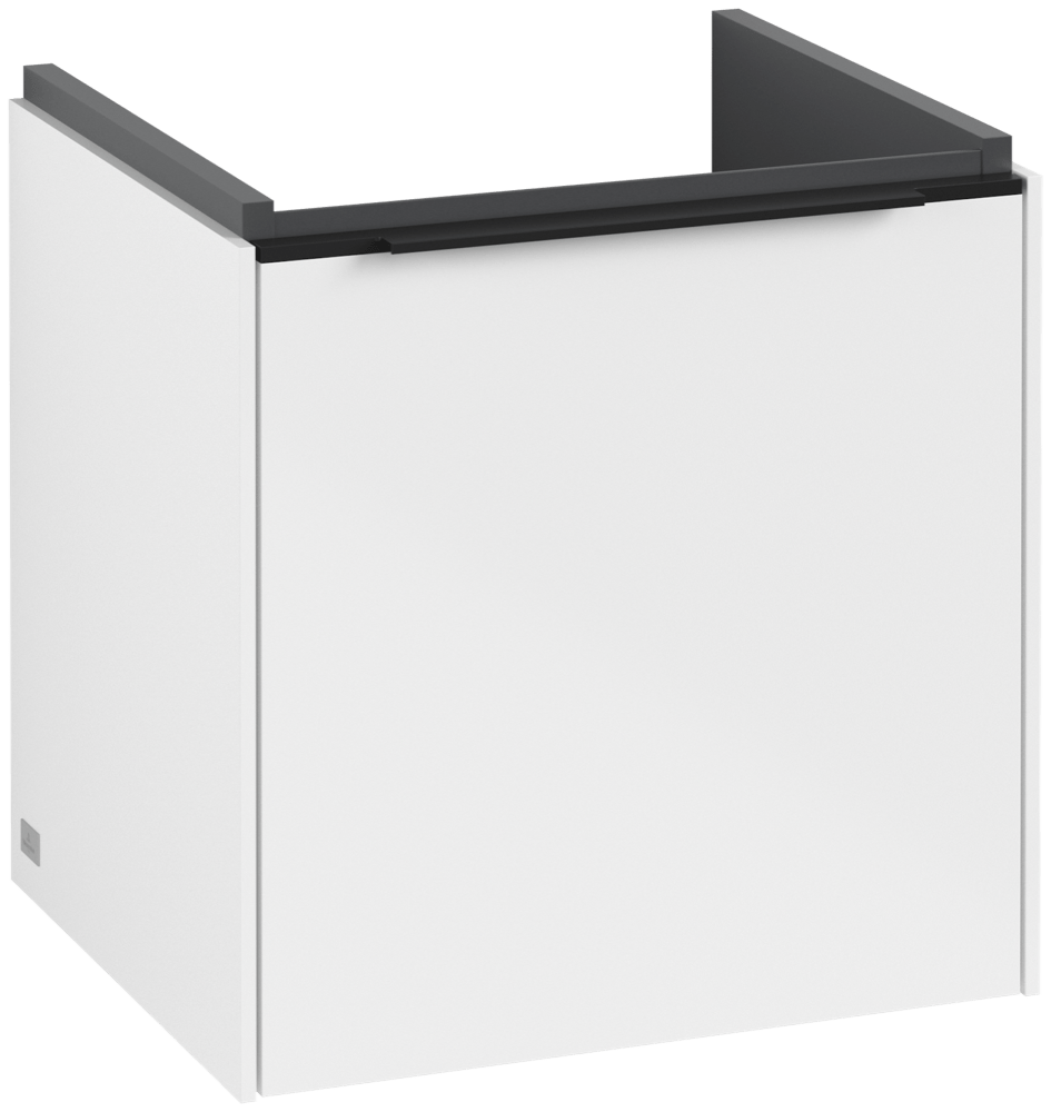 V&B Waschtisch-Unterschrank Subway 3.0 42,3x42,9x37,8cm, Schanier links/Griff Volcano black, brilliant white