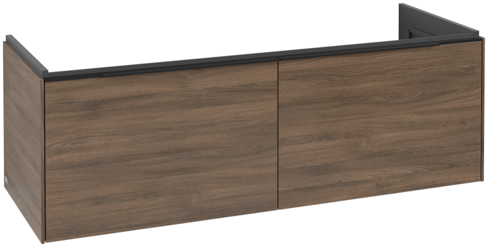 V&B Waschtisch-Unterschrank Subway 3.0 127,2x42,9x47,8cm, mit LED/Griff Volcano black, arizona oak
