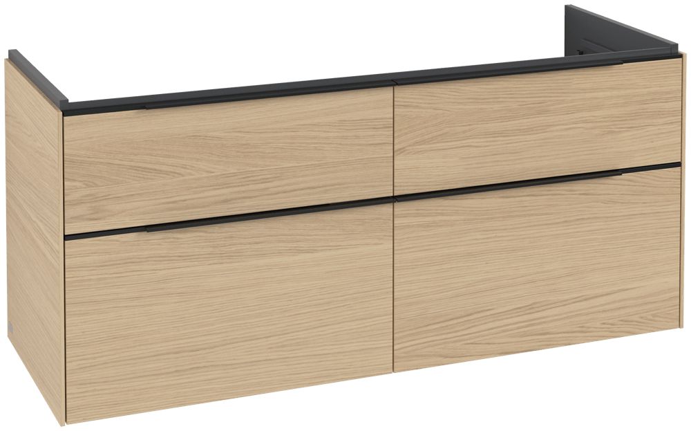 V&B Waschtisch-Unterschrank Subway 3.0 127,2x57,6x47,8cm, ohne LED/Griff Volcano black, nordic oak
