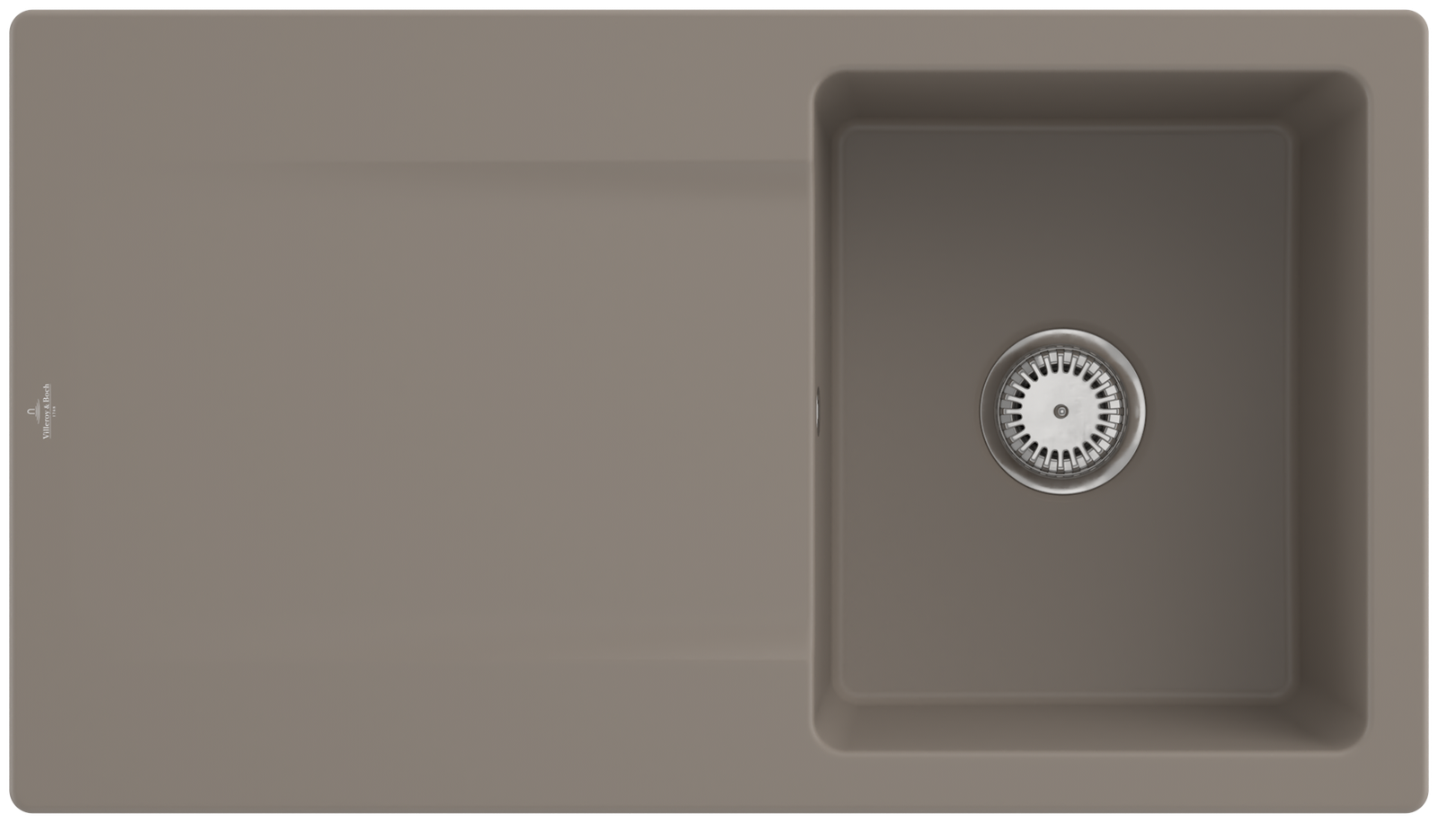 V&B Spüle Siluet 50 mit Ablaufgarnitur, Handbetätigung, timber CeramicPlus