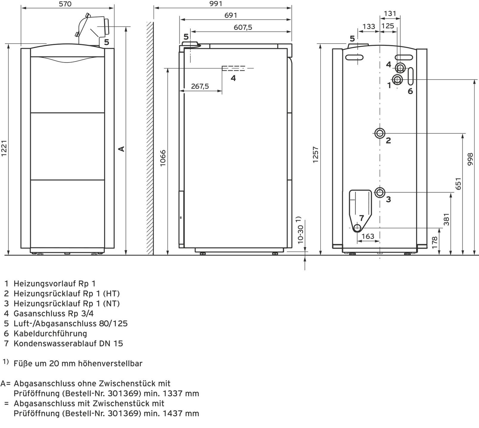Vaillant Gas-Brennwertkessel ecoVIT exclusiv VKK 656/4, Erdgas E, modulierend