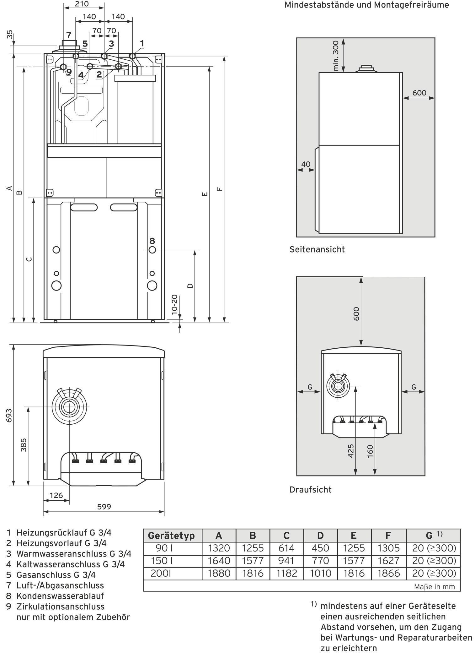 Vaillant Gas-Kompaktgerät ecoCOMPACT VSC 206/4-5 90, Erdgas E, mit Brennwerttechnik