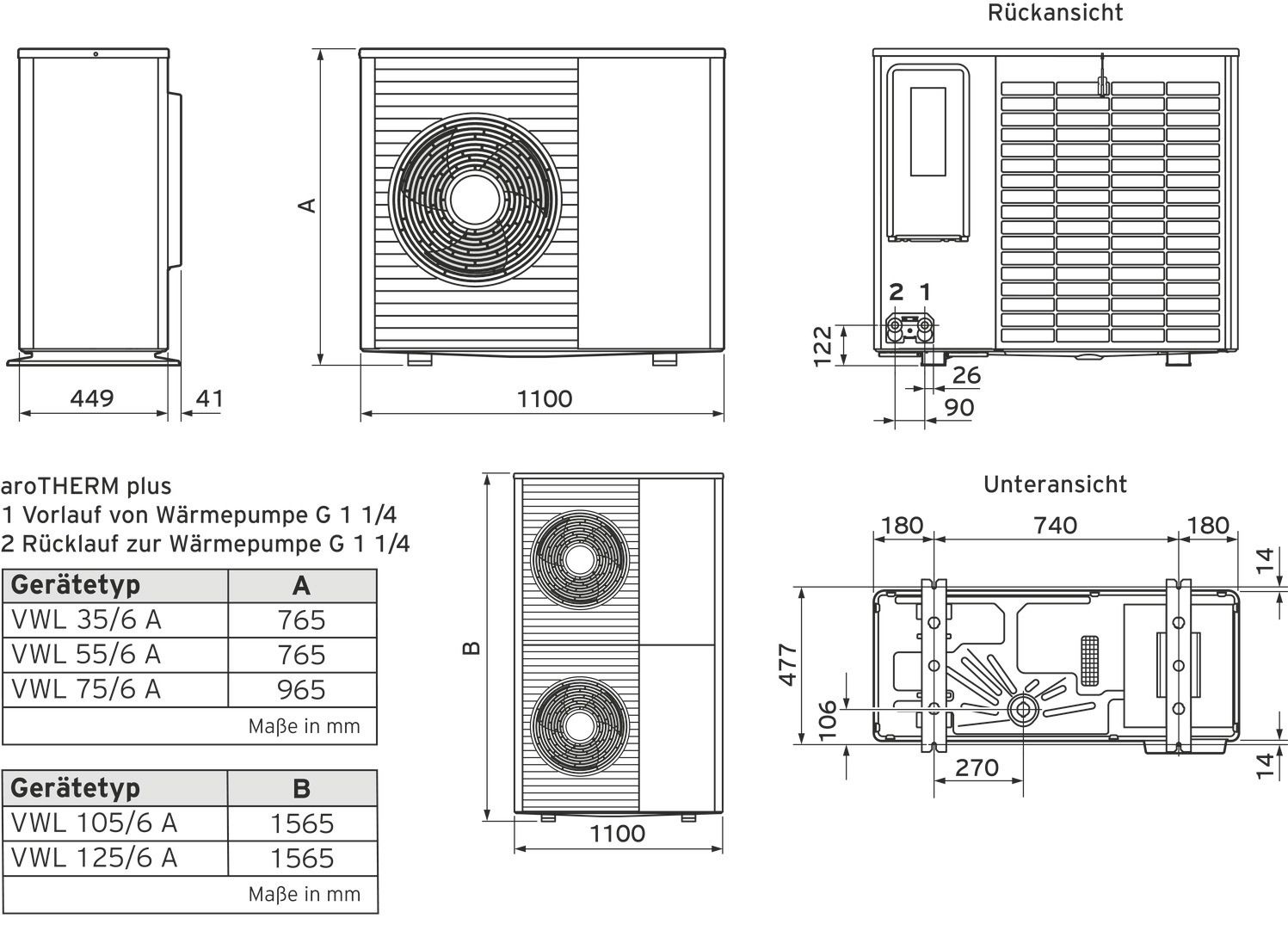 Vaillant Heizungswärmepumpe aroTHERM plus VWL 75/6 A, Luft/Wasser