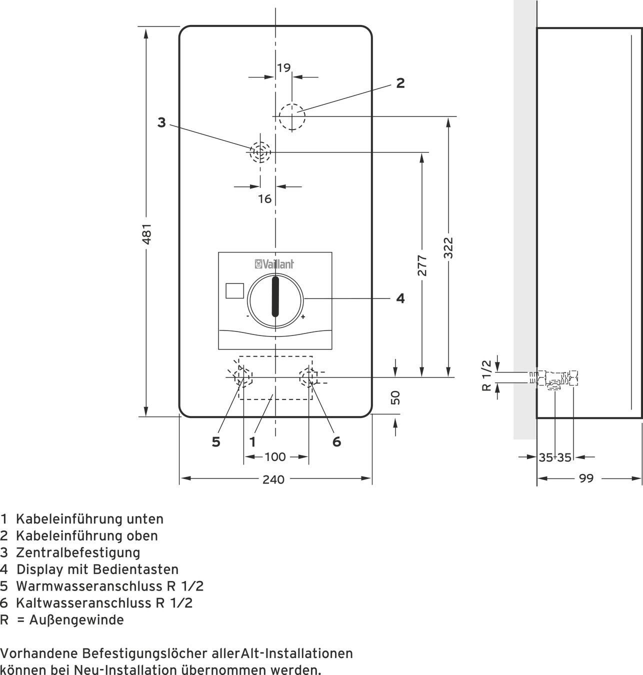 Vaillant Elektro-Durchlauferhitzer VED E 24/8 24 kW, elektronisch geregelt
