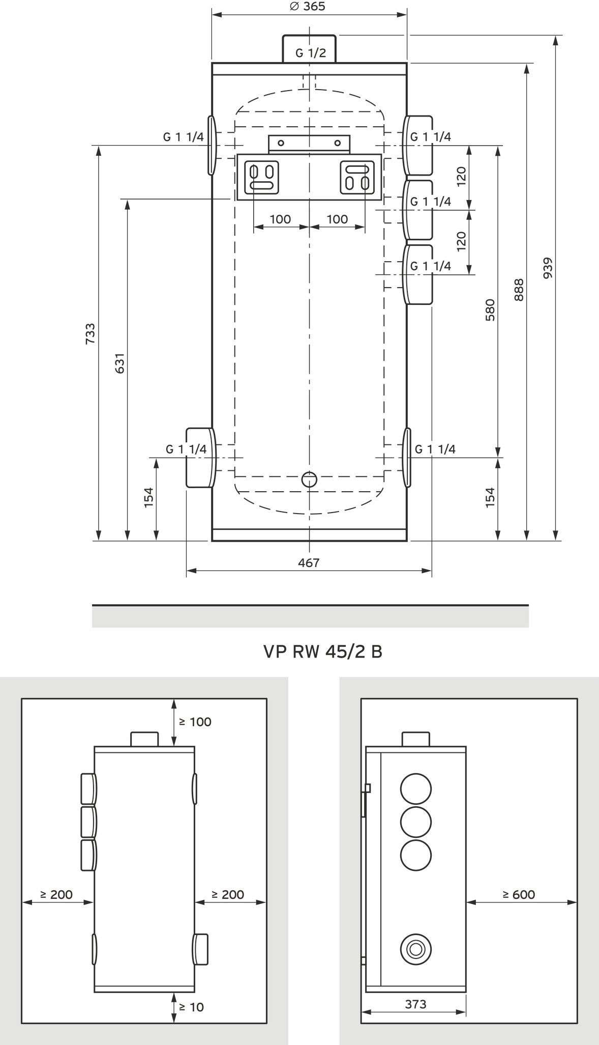 Vaillant Pufferspeicher VP RW 45/2 B