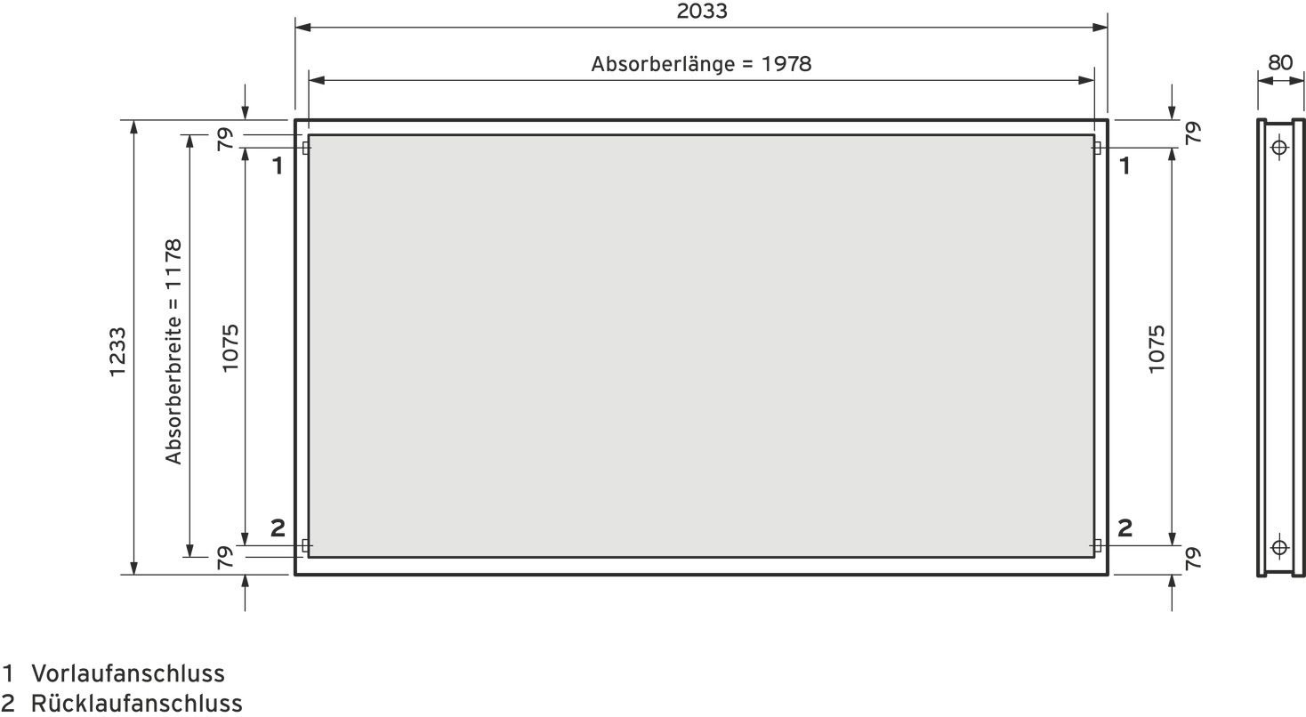 Vaillant Flachkollektor auroTHERM VFK 145/3 H, horizontale Montage