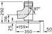 Vaillant Bogen 87°, 110 mm, Auflageschiene 350 mm, PP