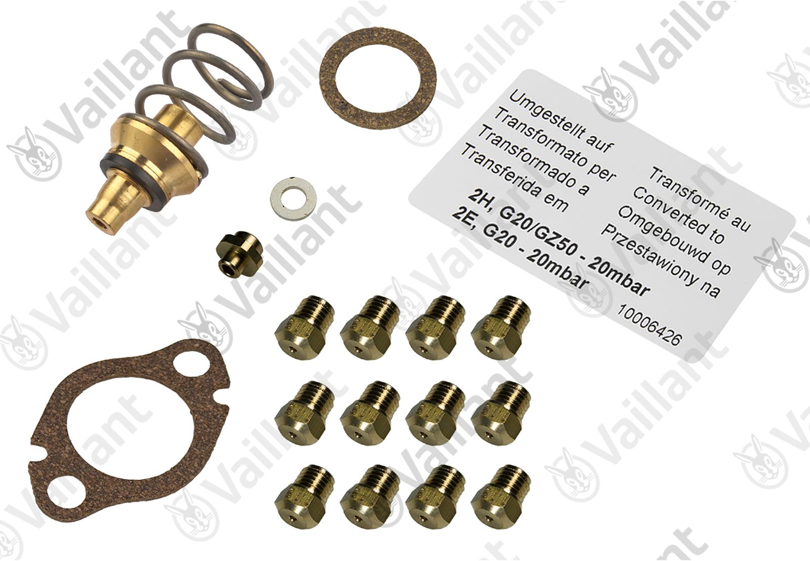 Vaillant Düsenwechselsatz Flüssiggas auf Erdgas E, Erdgas LLauf Erdgas E