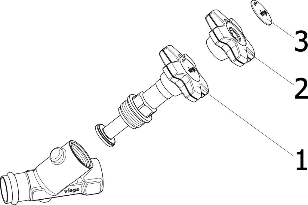 Viega Schrägsitzventil Easytop 2230.52 DN 32, Rp 1 1/4, Siliziumbronze, SC-Contur