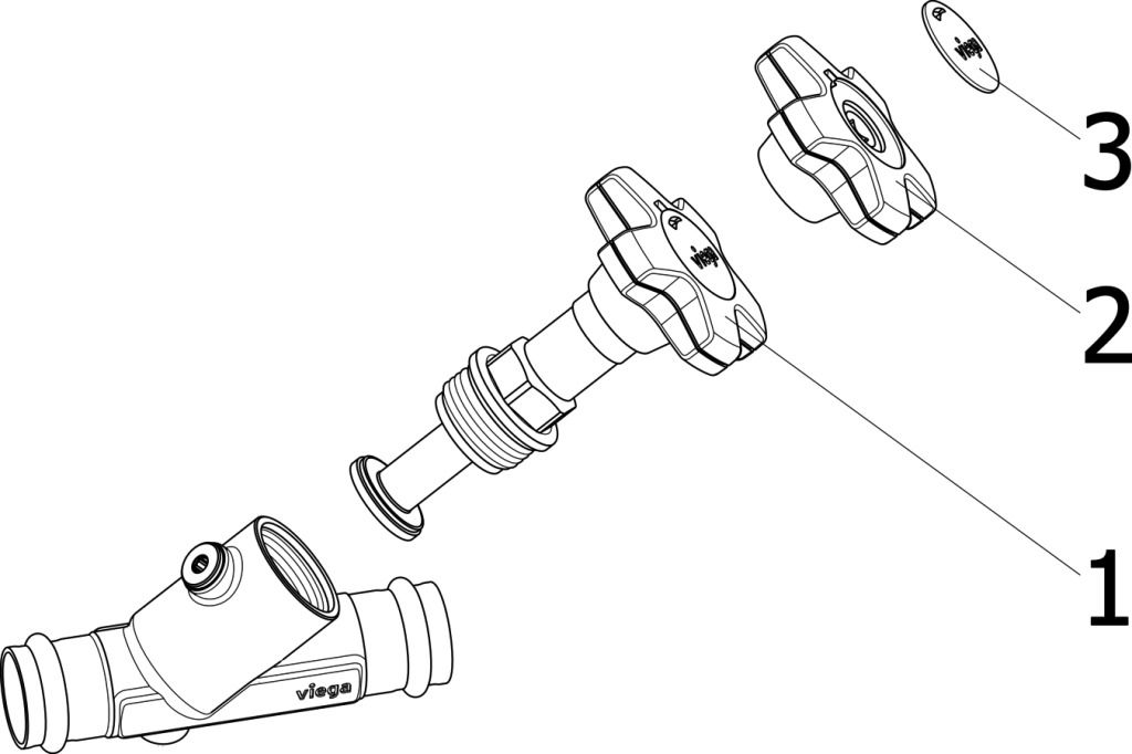 Viega Schrägsitzventil Easytop 2237.5 DN 40, 42 mm, Siliziumbronze, SC-Contur