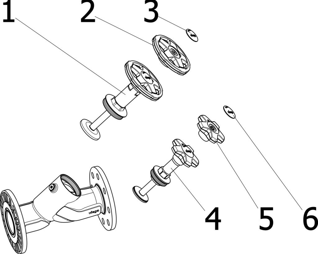 Viega XL-Schrägsitzventil Easytop 2237.5XL DN 80, G 3/8, mit Flanschanschluss, Siliziumbronze