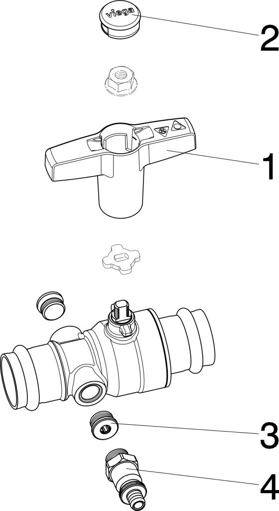 Viega Kugelhahn Easytop 2275.3 DN 15, 18 mm, Siliziumbronze, SC-Contur, Pressanschluss