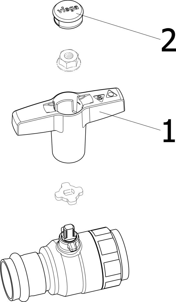 Viega Kugelhahn Easytop 2275.4 DN 32, 35 mm, Rp 1 1/4, Siliziumbronze, SC-Contur