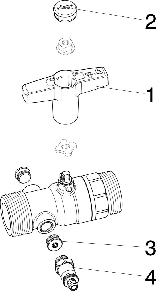 Viega Kugelhahn Easytop 2275.6 DN 50, G 2 3/8, Siliziumbronze