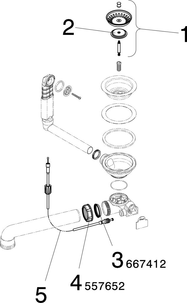 Viega Ablaufventil 7139.162 G 1 1/2, Kunststoff weiß, mit Bowdenzugmechanik, runder Überlauf