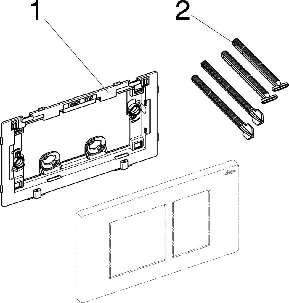 Viega Betätigungsplatte Visign for Public 10-8630.1 220x130x11mm, für UP-Spülkasten, Edelstahl gebürstet