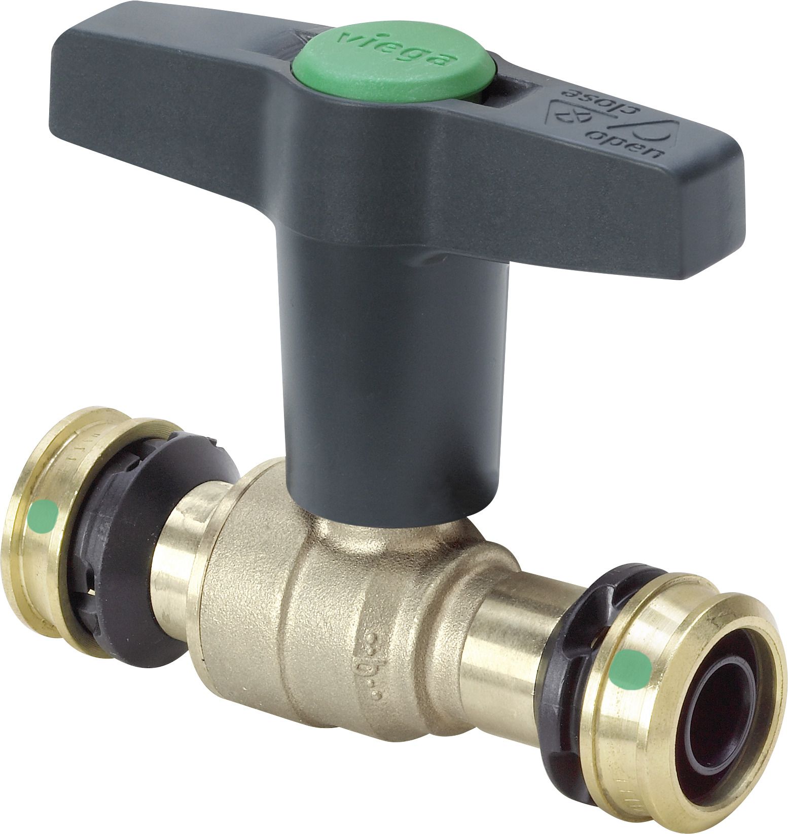 Viega Kugelhahn Easytop 5375 DN 40, 50 mm, Siliziumbronze, SC-Contur, Raxofix-Pressanschluss