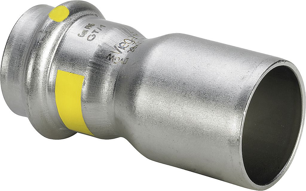 Viega Reduzierstück Sanpress Inox G 0215.1 28 x 22 mm, Stahl nichtrostend, SC-Contur, Einsteckende