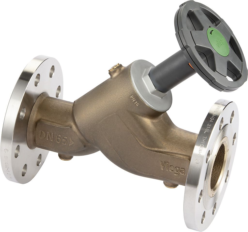 Viega XL-Schrägsitzventil Easytop 2237.5XL DN 80, G 3/8, mit Flanschanschluss, Siliziumbronze