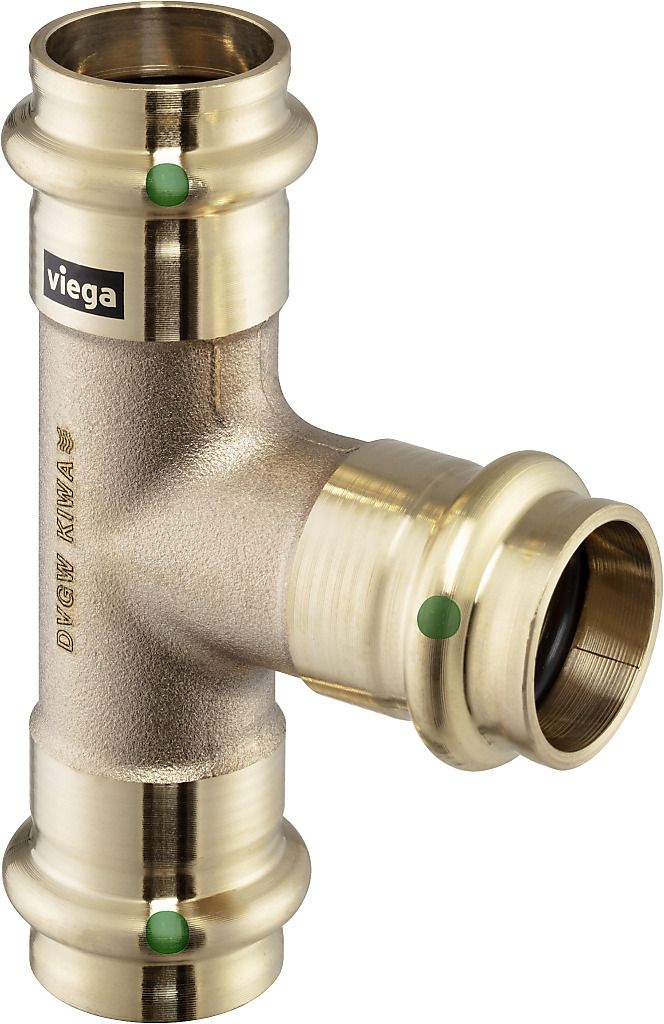 Viega T-Stück Sanpress 2218 42 x 35 x 35 mm, Rotguss oder Siliziumbronze, SC-Contur