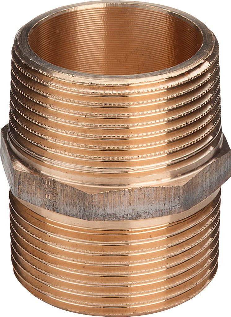 Viega Doppelnippel 3280 R 2 1/2, Rotguss, Mehrkant