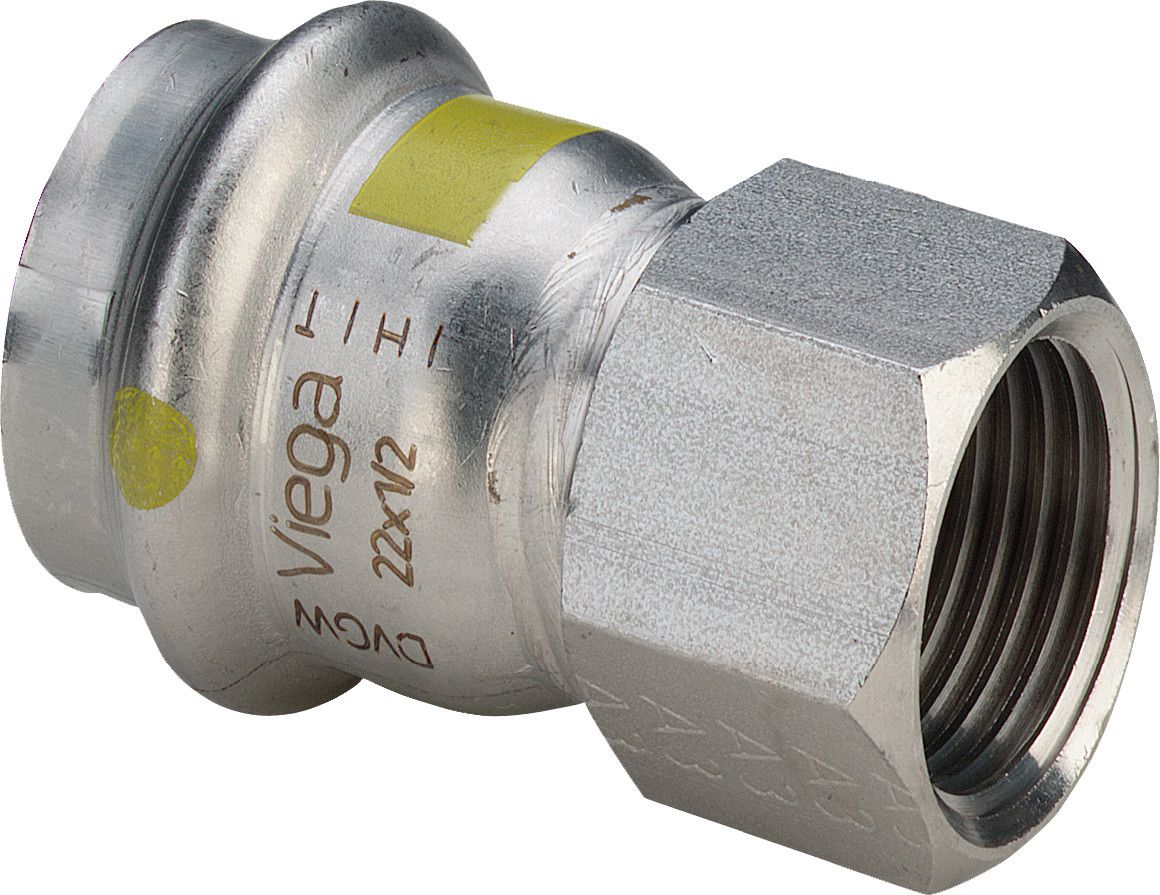 Viega Übergangsstück Sanpress Inox G 0212 42 mm x Rp 1 1/2, Stahl nichtrostend, Mehrkant, SC-Contur