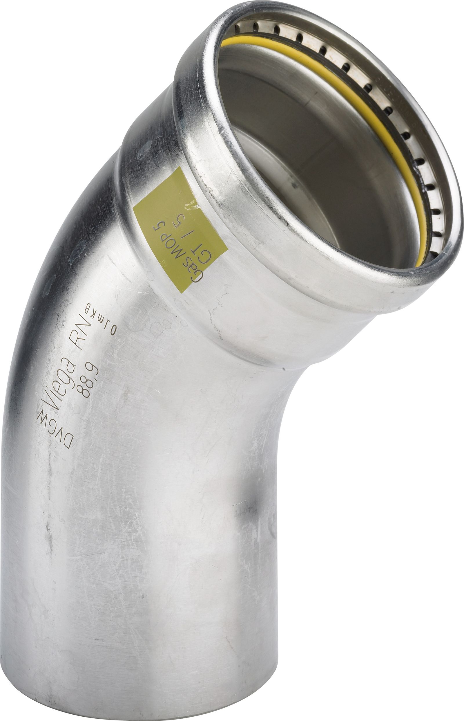 Viega XL-Bogen Sanpress Inox G 0226.1XL 64 mm, 45Grad, Stahl nichtrostend, SC-Contur, Einsteckende