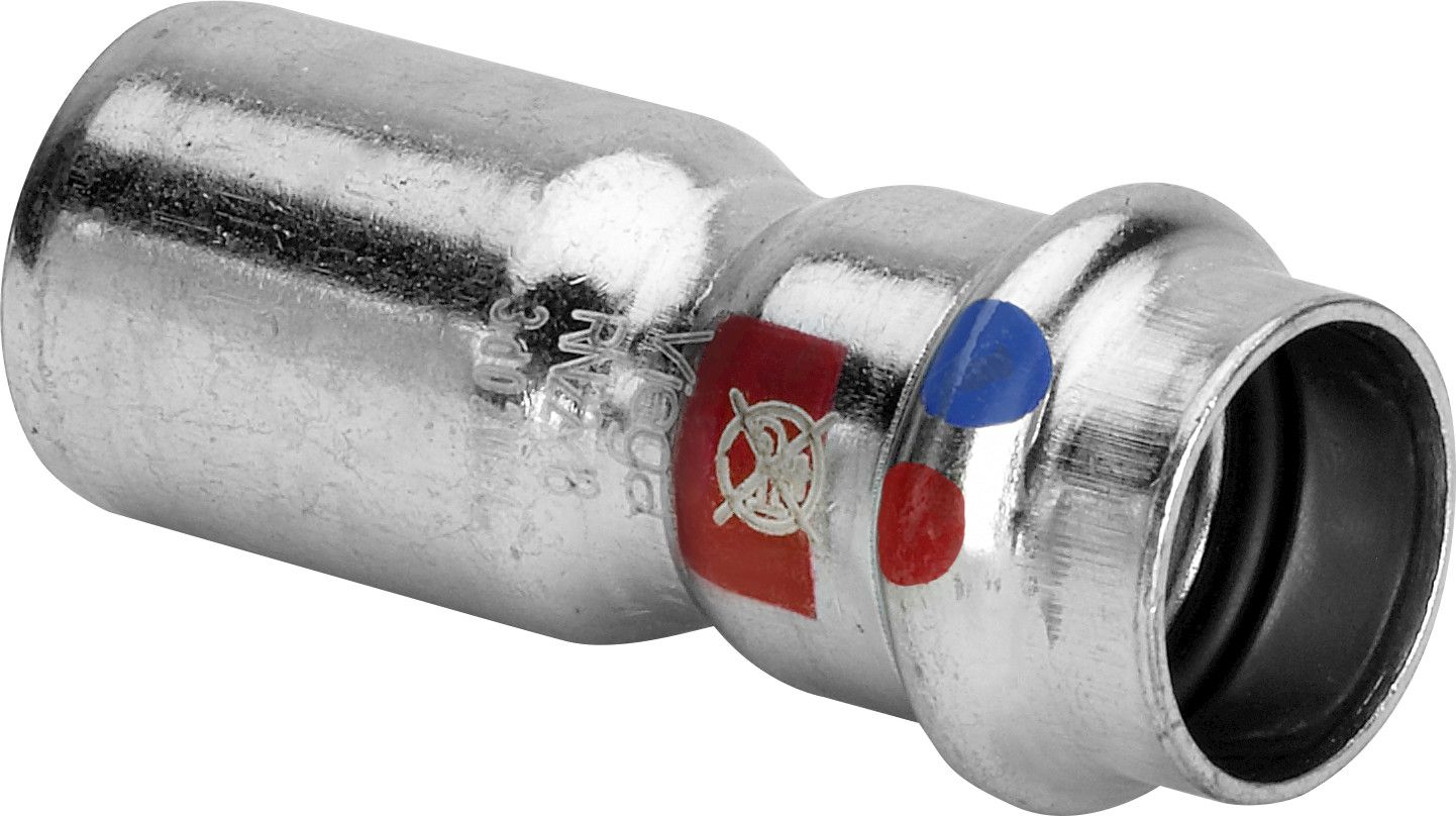 Viega Reduzierstück Prestabo 1115.1LF 22 x 15 mm, Stahl unlegiert, SC-Contur, Einsteckende, labs-frei