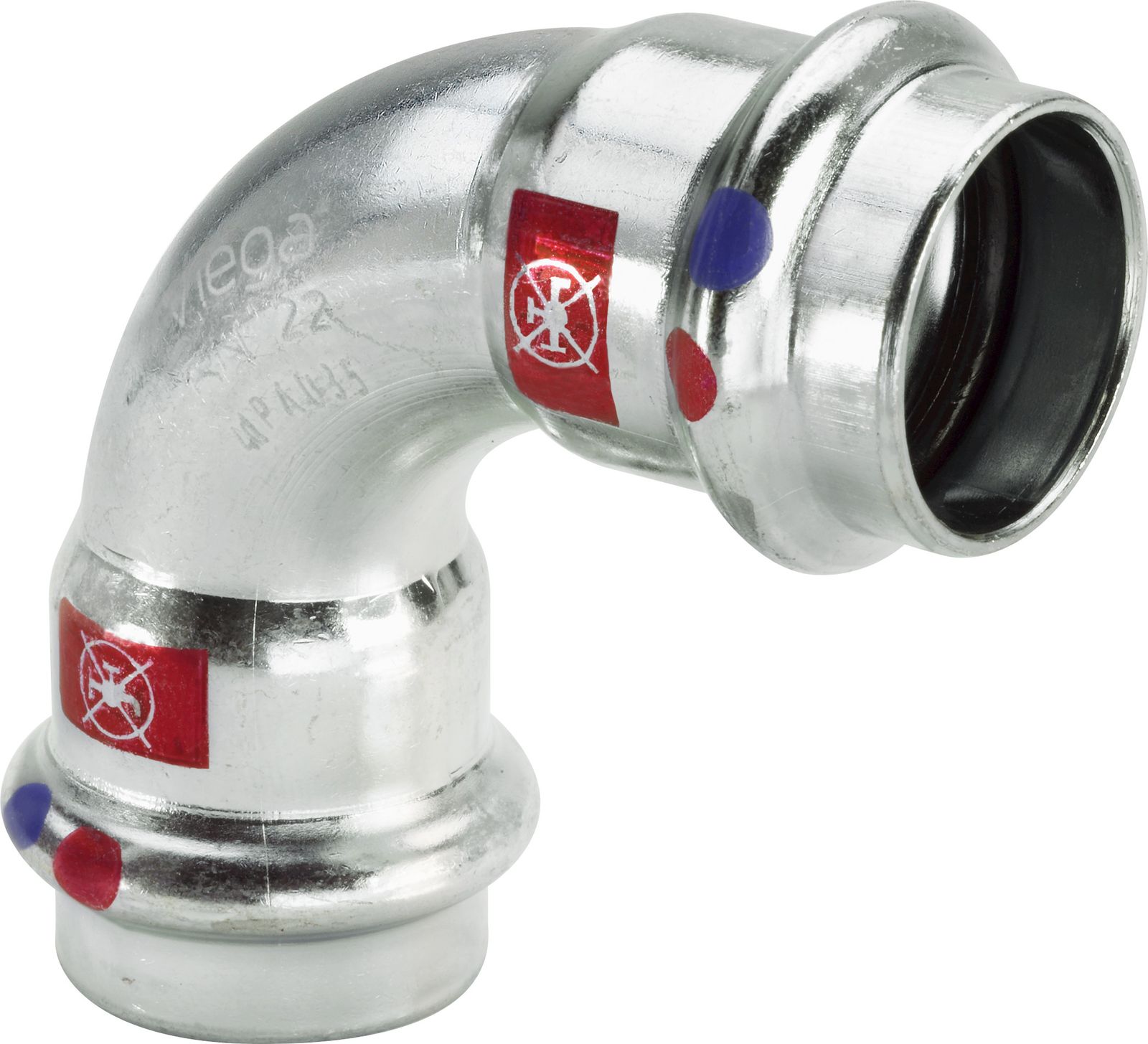 Viega Bogen Prestabo 1116LF 15 mm, 90°, Stahl unlegiert, SC-Contur, labs-frei