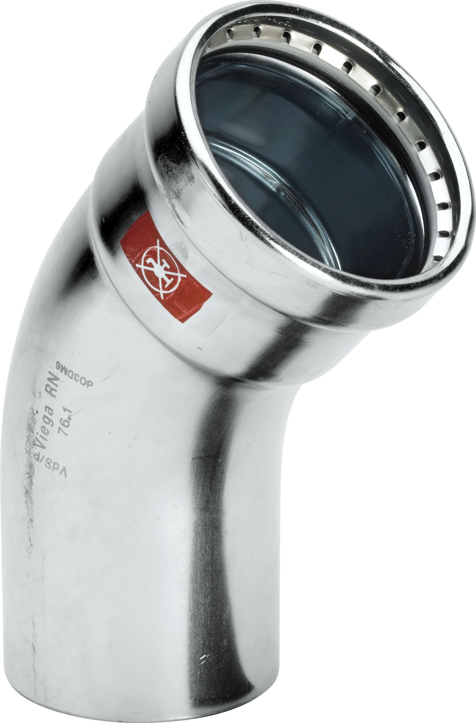 Viega Bogen Prestabo 1116.1XLLF 108,0 mm, 45°, Stahl unlegiert, SC-Contur, labs-frei
