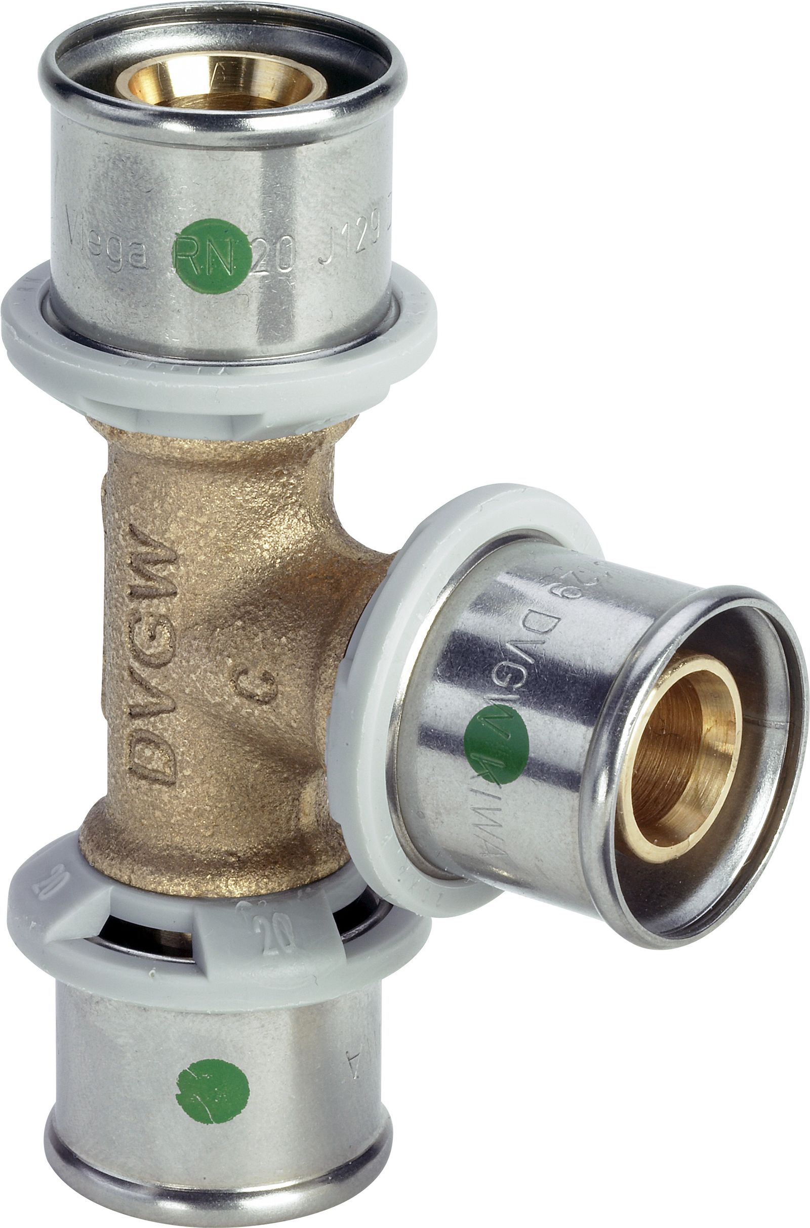 Viega T-Stück Sanfix-P 2118 50 x 25 x 50 mm, mit SC-Contur, Rotguss