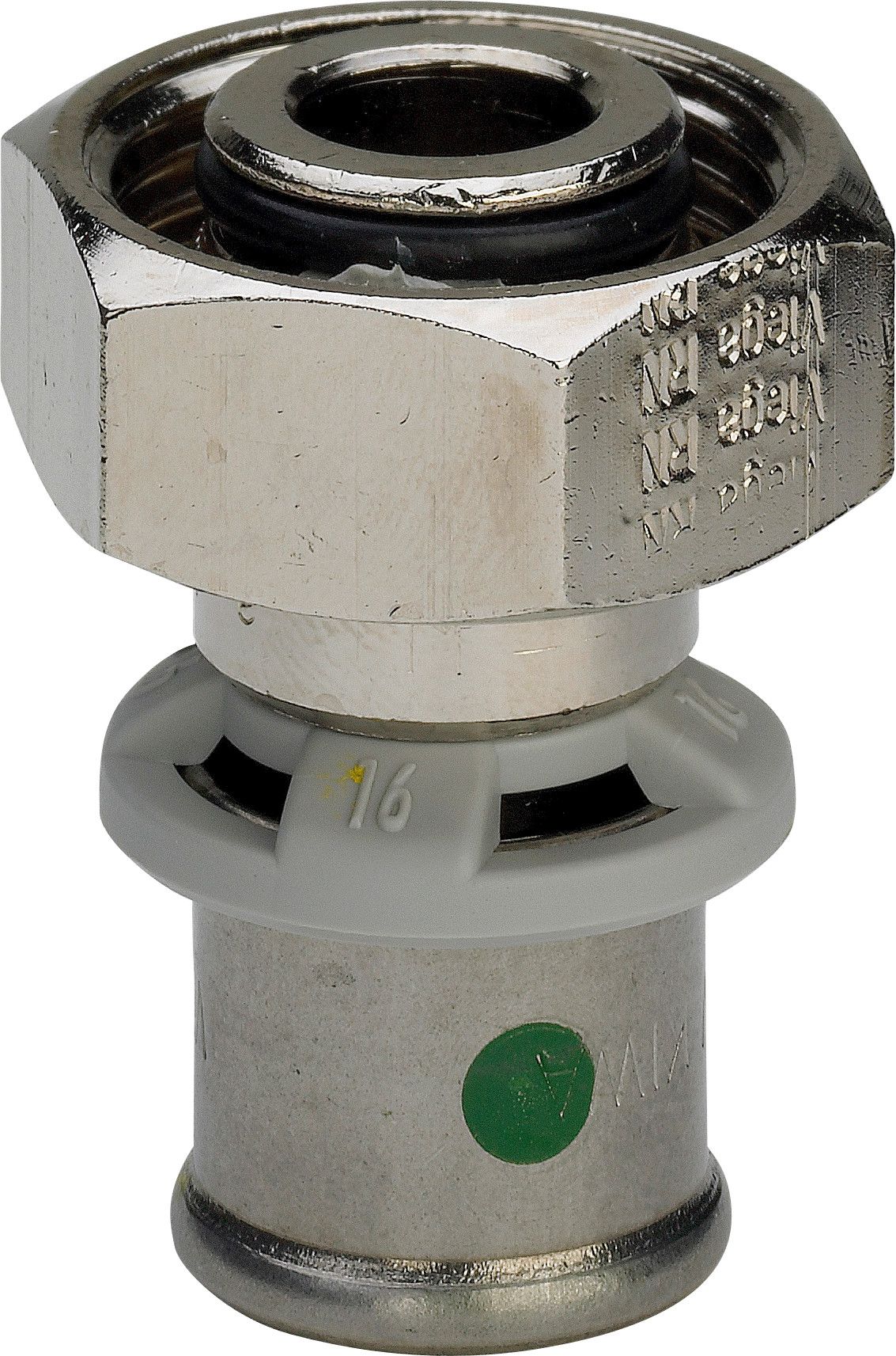 Viega Verschraubung Sanfix-P 2181 16 mm x G 3/4, Rotguss matt vernickelt, SC-Contur