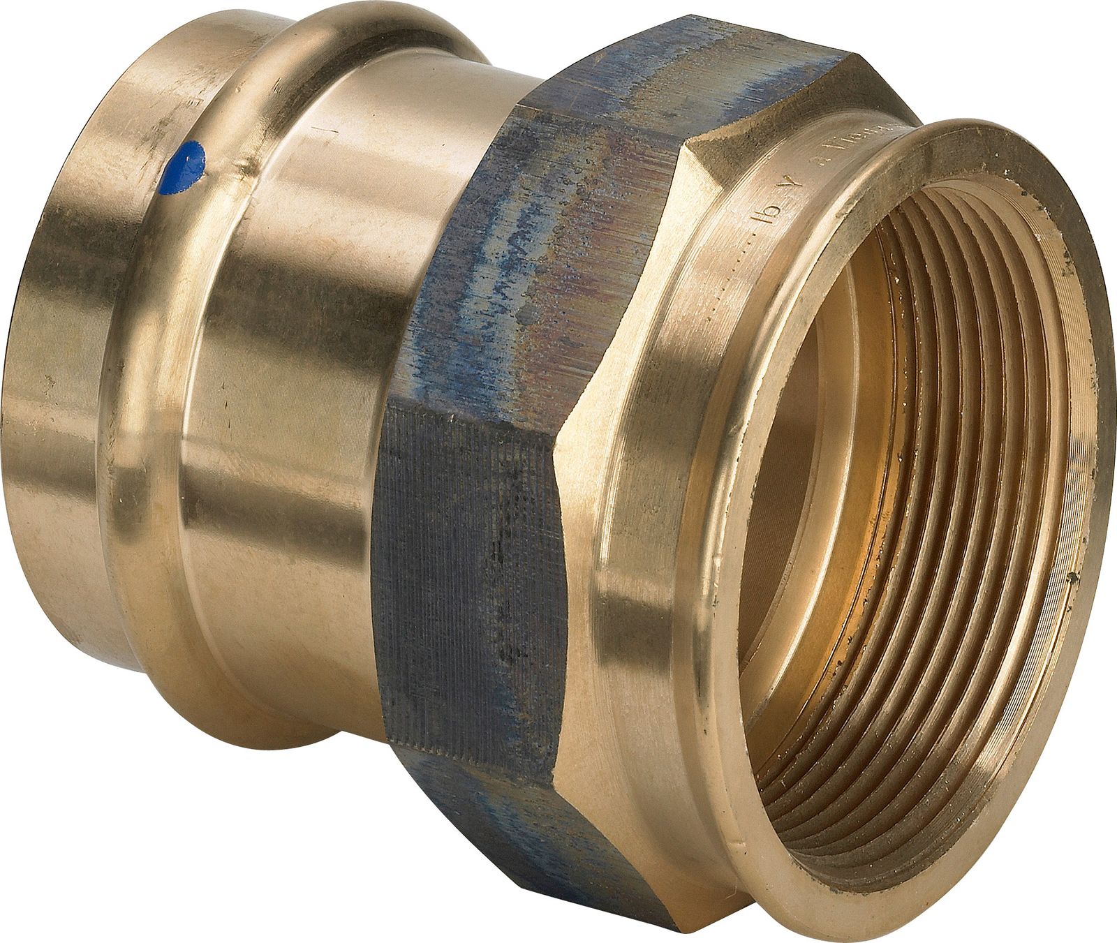 Viega Übergangsstück Sanpress 2212LF 22 mm x Rp 3/4, Siliziumbronze, SC-Contur, labs-frei, Mehrkant